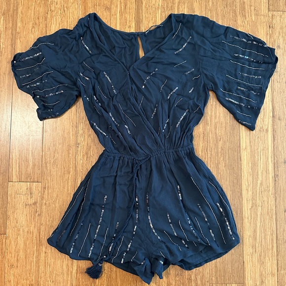 Abercrombie & Fitch Pants - Abercrombie & Fitch Black Sequined Romper Size XS
